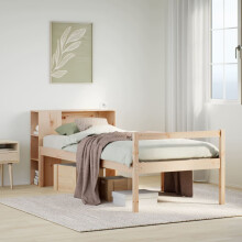 Berkfield Bookcase Bed without Mattress 75x190 cm Small Single Solid Wood Pine