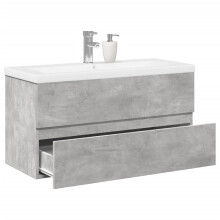 Berkfield 2 Piece Bathroom Furniture Set Concrete Grey Engineered Wood