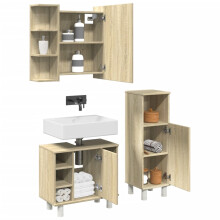 Berkfield 3 Piece Bathroom Furniture set Sonoma Oak Engineered Wood