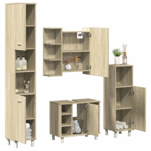 Berkfield 4 Piece Bathroom Furniture set Sonoma Oak Engineered Wood