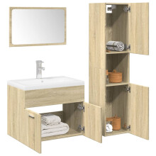 Berkfield 4 Piece Bathroom Furniture Set Sonoma Oak Engineered Wood