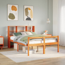 Berkfield Bookcase Bed without Mattress Wax Brown 120x190 cm Small Double Solid Wood