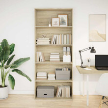 Berkfield Book Cabinet Sonoma Oak 80x30x189 cm Engineered Wood