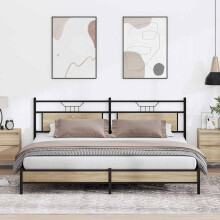Berkfield Metal Bed Frame without Mattress Sonoma Oak 200x200 cm