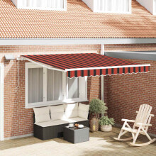 Berkfield Retractable Awning Manual Orange and brown 300 x 250 cm