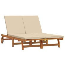 Berkfield Sun Lounger Brown 125 x 200 x 84 cm Solid Acacia Wood