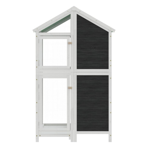 Berkfield Bird House Grey 97x81x152 cm Solid Wood Pine 2