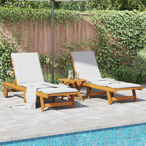 Berkfield Sun Loungers 2 pcs Solid Wood Acacia