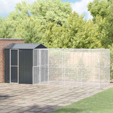 Berkfield Bird Cage Anthracite 621 x 208 x 247 cm Galvanised Steel