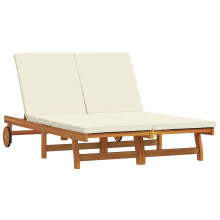 Berkfield Sun Lounger Brown 125 x 200 x 84 cm Solid Acacia Wood