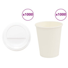 Berkfield Paper Coffee Cups with Lids 1000 pcs 8oz 200ml