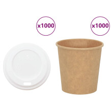 Berkfield Paper Coffee Cups with Lids 1000 pcs 4oz 100ml