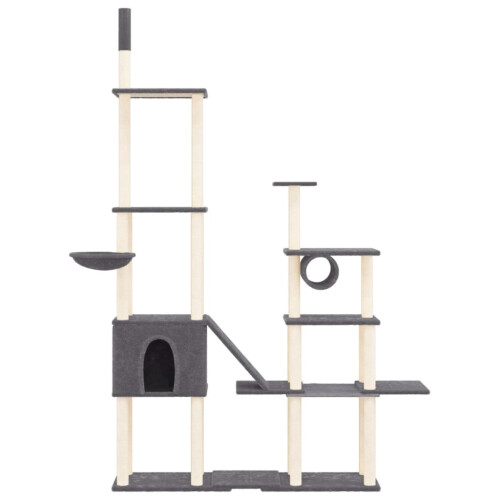 Berkfield Cat Tree with Sisal Scratching Posts Dark Grey 279 cm 2