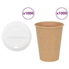 Berkfield Paper Coffee Cups with Lids 1000 pcs 12oz 300ml