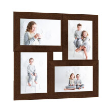 Berkfield Collage Photo Frame for 4x(13x18 cm) Picture Dark Brown MDF