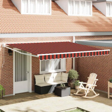 Berkfield Awning Manual Red and Black 350 x 250 x 165 cm Polyester