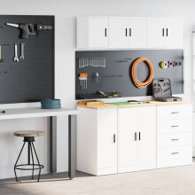 Berkfield Garage Cabinets 2 pcs White Engineered Wood