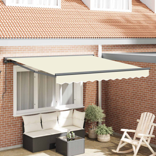 Berkfield Awning Frame Cream 350 x 250 cm Polyester with PU coating