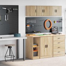 Berkfield Garage Cabinets 2 pcs Sonoma Oak Engineered Wood