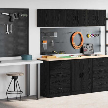 Berkfield Garage Cabinets 2 pcs Black Engineered Wood