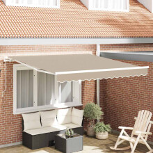 Berkfield Retractable Awning Beige 350 x 250 cm Polyester and Aluminium