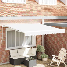 Berkfield Retractable Awning White 350 x 250 cm Polyester and Aluminium