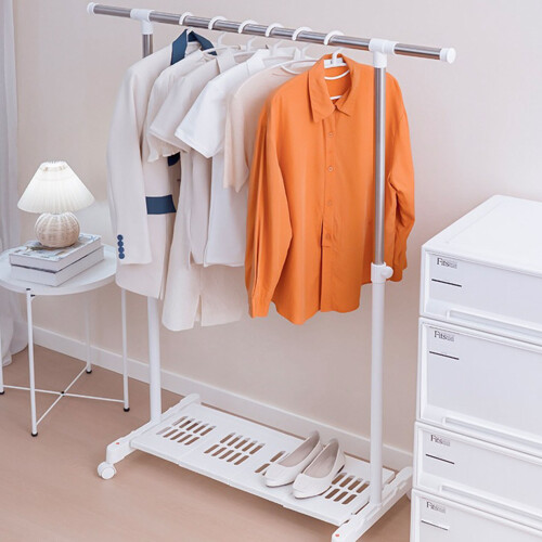 Compact Retractable Clothes Airer Sturdy Base Easy-Snow whitee 2