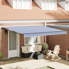 Berkfield Awning Frame Blue and White 400 x 300 cm