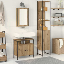 Berkfield Bathroom Furniture Set 3 pcs Artisan Oak Engineered Wood