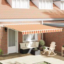 Berkfield Retractable Awning Manual Yellow and Orange 400 x 300 cm