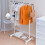 Compact Retractable Clothes Airer Sturdy Base Easy-Snow whitee 6