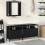 Berkfield Bathroom Vanity Units with Shelf 3 pcs Black Engineered wood 1