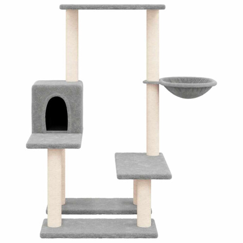 Berkfield Cat Tree with Sisal Scratching Posts Light Grey 94.5 cm 2