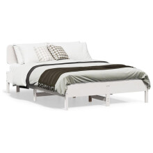 Berkfield Bed Frame without Mattress White 135x190 cm Double Solid Wood Pine