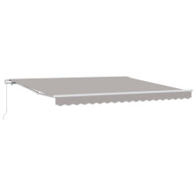 Berkfield Retractable Awning Manual Light Grey 400 x 300 cm