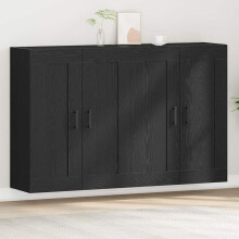 Berkfield Wall-mounted Cabinet 2 pcs Black Oak 69.5 x 34 x 90 cm