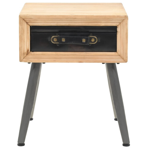 Berkfield Bedside Table Solid Fir Wood 43x38x50 cm 1