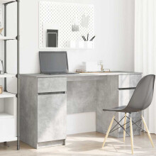 Berkfield Desk with Drawer Concrete grey 140 x 49 x 76 cm Engineered wood