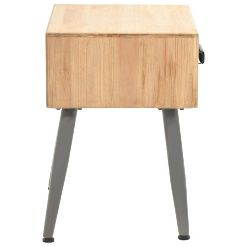 Berkfield Bedside Table Solid Fir Wood 43x38x50 cm 2