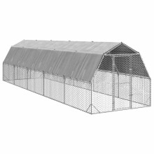 Berkfield Chicken Run with Roof 2.5x10x2.25 m Galvanised Steel