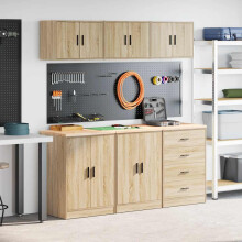 Berkfield Garage Cabinets 6 pcs Sonoma Oak Engineered Wood
