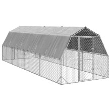 Berkfield Chicken Run with Roof 2.5x8x2.25 m Galvanised Steel
