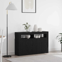 Berkfield Sideboard Black Oak 116 x 30 x 75 cm Engineered Wood