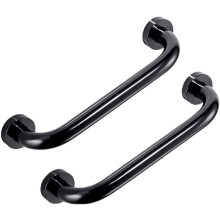Black Stainless Steel Grab Bars 2 Pack 40cm Anti Slip Heavy Duty Shower Handrail for Bathroom Safety