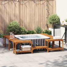 Berkfield Hot Tub Surround Brown 230 x 230 cm Solid Acacia Wood