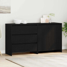 Berkfield Sideboard 2 pcs Black 70 x 41 x 75 cm Engineered Wood