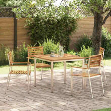 Berkfield Garden Dining Set 5 pcs Brown Solid Acacia Wood