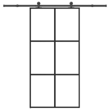 Berkfield Sliding Door with Hardware Set 102x205 cm ESG Glass&Aluminium