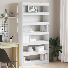 Berkfield Book Cabinet White 100 x 30 x 198 cm Engineered Wood