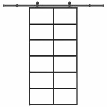Berkfield Sliding Door with Hardware Set 102x205 cm ESG Glass&Aluminium